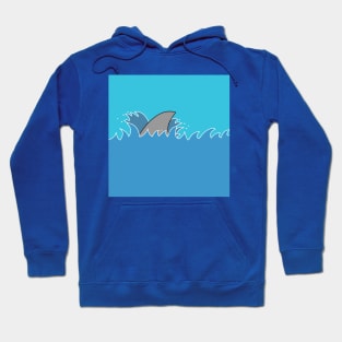 Scary shark fin in ocean waves Hoodie